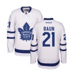 Youth Reebok Toronto Maple Leafs #21 Bobby Baun Authentic White Away NHL Jersey