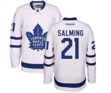 Youth Reebok Toronto Maple Leafs #21 Borje Salming Authentic White Away NHL Jersey