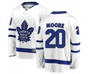 Youth Toronto Maple Leafs #20 Dominic Moore Fanatics Branded White Away Breakaway NHL Jersey