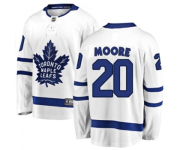 Youth Toronto Maple Leafs #20 Dominic Moore Fanatics Branded White Away Breakaway NHL Jersey