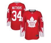 Youth Toronto Maple Leafs #34 Auston Matthews Red Alternate Stitched NHL Jersey