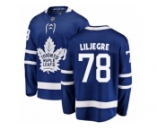 Youth Toronto Maple Leafs #78 Timothy Liljegren Authentic Royal Blue Home Fanatics Branded Breakaway NHL Jersey