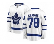 Youth Toronto Maple Leafs #78 Timothy Liljegren Authentic White Away Fanatics Branded Breakaway NHL Jersey