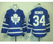 Youth nhl jerseys toronto maple leafs #34 reimer blue