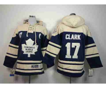 youth nhl jerseys toronto maple leafs #17 clark blue-cream[pullover hooded sweatshirt][patch C]