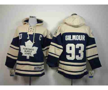 youth nhl jerseys toronto maple leafs #93 gilmour blue-cream[pullover hooded sweatshirt][patch C]