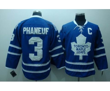 youth nhl toronto maple leafs #3 phaneuf apatch blue (c)