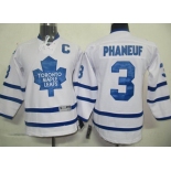 youth nhl toronto maple leafs #3 phaneuf apatch white (c)