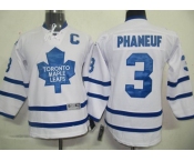 youth nhl toronto maple leafs #3 phaneuf apatch white (c)