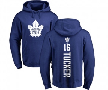 NHL Adidas Toronto Maple Leafs #16 Darcy Tucker Royal Blue Backer Pullover Hoodie