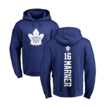 NHL Adidas Toronto Maple Leafs #16 Mitchell Marner Royal Blue Backer Pullover Hoodie