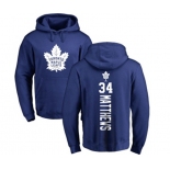 NHL Adidas Toronto Maple Leafs #34 Auston Matthews Royal Blue Backer Pullover Hoodie