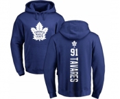 NHL Adidas Toronto Maple Leafs #91 John Tavares Royal Blue Backer Pullover Hoodie