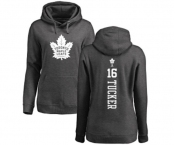 NHL Women Adidas Toronto Maple Leafs #16 Darcy Tucker Charcoal One Color Backer Pullover Hoodie