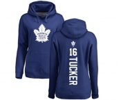 NHL Women Adidas Toronto Maple Leafs #16 Darcy Tucker Royal Blue Backer Pullover Hoodie