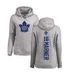 NHL Women Adidas Toronto Maple Leafs #16 Mitchell Marner Ash Backer Pullover Hoodie