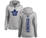 NHL Women Adidas Toronto Maple Leafs #16 Mitchell Marner Ash Backer Pullover Hoodie