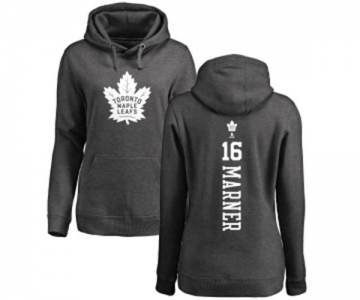 NHL Women Adidas Toronto Maple Leafs #16 Mitchell Marner Charcoal One Color Backer Pullover Hoodie