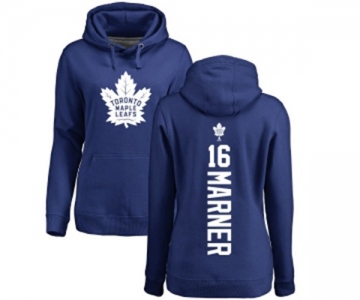 NHL Women Adidas Toronto Maple Leafs #16 Mitchell Marner Royal Blue Backer Pullover Hoodie