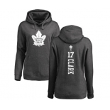 NHL Women Adidas Toronto Maple Leafs #17 Wendel Clark Charcoal One Color Backer Pullover Hoodie