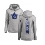 NHL Women Adidas Toronto Maple Leafs #20 Dominic Moore Ash Backer Pullover Hoodie