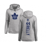 NHL Women Adidas Toronto Maple Leafs #44 Morgan Rielly Ash Backer Pullover Hoodie