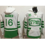 Toronto Maple Leafs #16 Mitchell Marner White Green St. Patrick's Day Pullover NHL Hoodie