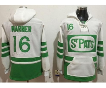 Toronto Maple Leafs #16 Mitchell Marner White Green St. Patrick's Day Pullover NHL Hoodie