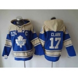 nhl jerseys toronto maple leafs #17 clark lt.blue-cream[pullover hooded sweatshirt][patch C]