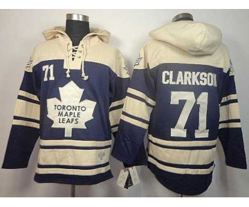 nhl jerseys toronto maple leafs #71 clarkson blue-cream[pullover hooded sweatshirt]