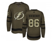 Adidas Tampa Bay Lightning #86 Nikita Kucherov Green Salute to Service Stitched NHL Jersey