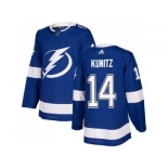 Men Adidas Tampa Bay Lightning #14 Chris Kunitz Blue Home Authentic Stitched NHL Jersey