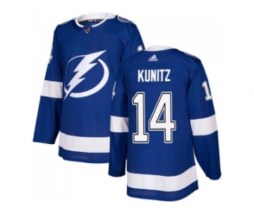 Men Adidas Tampa Bay Lightning #14 Chris Kunitz Blue Home Authentic Stitched NHL Jersey