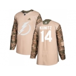 Men Adidas Tampa Bay Lightning #14 Chris Kunitz Camo Authentic 2017 Veterans Day Stitched NHL Jersey