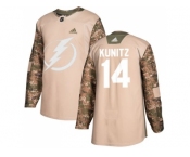 Men Adidas Tampa Bay Lightning #14 Chris Kunitz Camo Authentic 2017 Veterans Day Stitched NHL Jersey