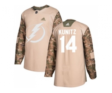 Men Adidas Tampa Bay Lightning #14 Chris Kunitz Camo Authentic 2017 Veterans Day Stitched NHL Jersey