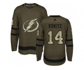 Men Adidas Tampa Bay Lightning #14 Chris Kunitz Green Salute to Service Stitched NHL Jersey