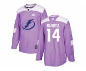 Men Adidas Tampa Bay Lightning #14 Chris Kunitz Purple Authentic Fights Cancer Stitched NHL Jersey