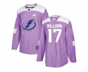 Men Adidas Tampa Bay Lightning #17 Alex Killorn Purple Authentic Fights Cancer Stitched NHL Jersey