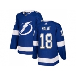 Men Adidas Tampa Bay Lightning #18 Ondrej Palat Blue Home Authentic Stitched NHL Jersey