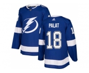 Men Adidas Tampa Bay Lightning #18 Ondrej Palat Blue Home Authentic Stitched NHL Jersey