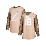 Men Adidas Tampa Bay Lightning #18 Ondrej Palat Camo Authentic 2017 Veterans Day Stitched NHL Jersey