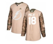 Men Adidas Tampa Bay Lightning #18 Ondrej Palat Camo Authentic 2017 Veterans Day Stitched NHL Jersey