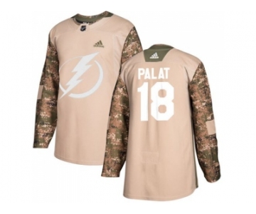 Men Adidas Tampa Bay Lightning #18 Ondrej Palat Camo Authentic 2017 Veterans Day Stitched NHL Jersey