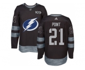 Men Adidas Tampa Bay Lightning #21 Brayden Point Black 1917-2017 100th Anniversary Stitched NHL Jersey