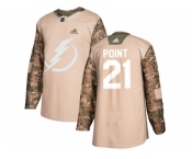 Men Adidas Tampa Bay Lightning #21 Brayden Point Camo Authentic 2017 Veterans Day Stitched NHL Jersey