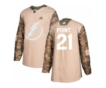 Men Adidas Tampa Bay Lightning #21 Brayden Point Camo Authentic 2017 Veterans Day Stitched NHL Jersey