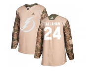 Men Adidas Tampa Bay Lightning #24 Ryan Callahan Camo Authentic 2017 Veterans Day Stitched NHL Jersey