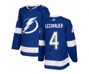 Men Adidas Tampa Bay Lightning #4 Vincent Lecavalier Blue Home Authentic Stitched NHL Jerse