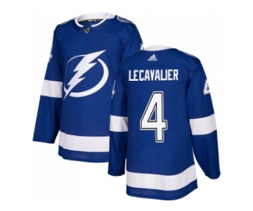 Men Adidas Tampa Bay Lightning #4 Vincent Lecavalier Blue Home Authentic Stitched NHL Jerse